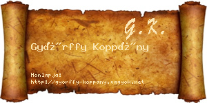 Győrffy Koppány névjegykártya
